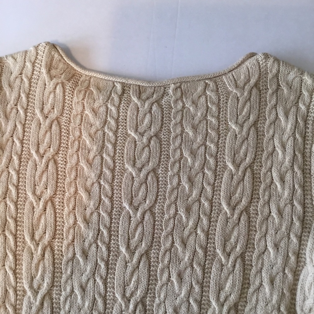 Ralph Lauren Cream Cable Knit Scoop Neck Sweater - Picture 9 of 11